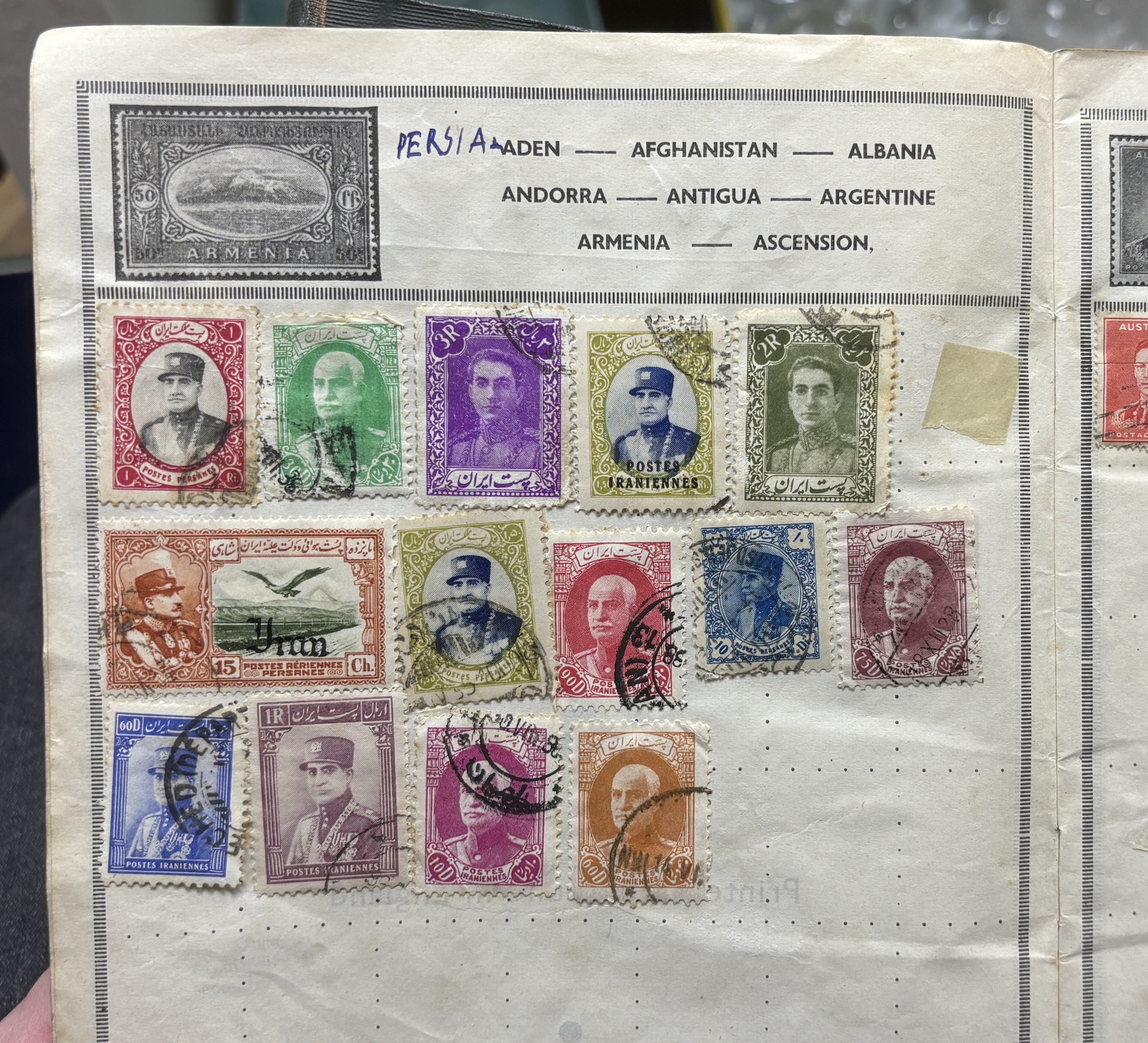 The Imperial Postage Stamp Album in three volumes, containing a stamp collection which includes some early stamps from Great Britain and the Empire, a Penny Black, early penny reds, and twopenny blues, etc. together with